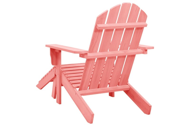 Adirondack-havestol med fodstøtte massivt grantræ pink - Lyserød - Havemøbler - Havestole - Solstole - Dækstol