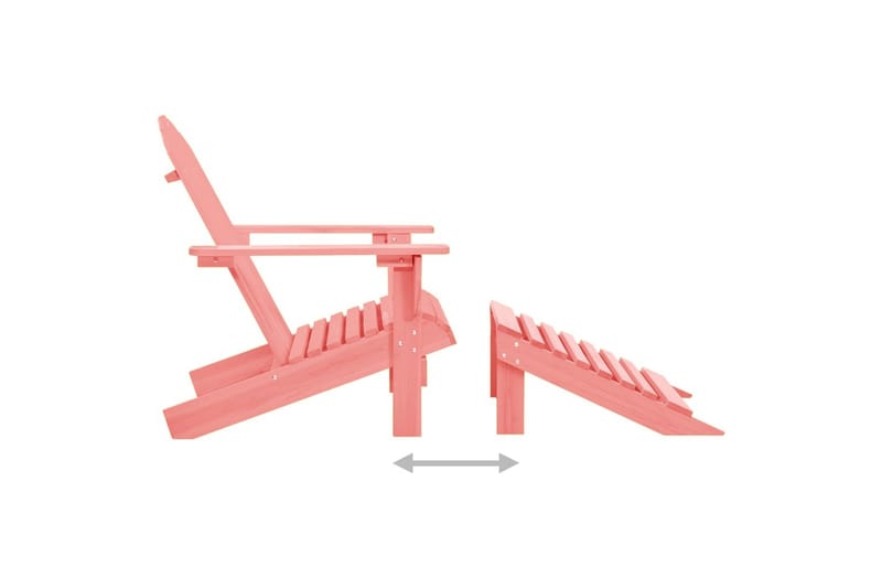 Adirondack-havestol med fodstøtte massivt grantræ pink - Lyserød - Dækstol