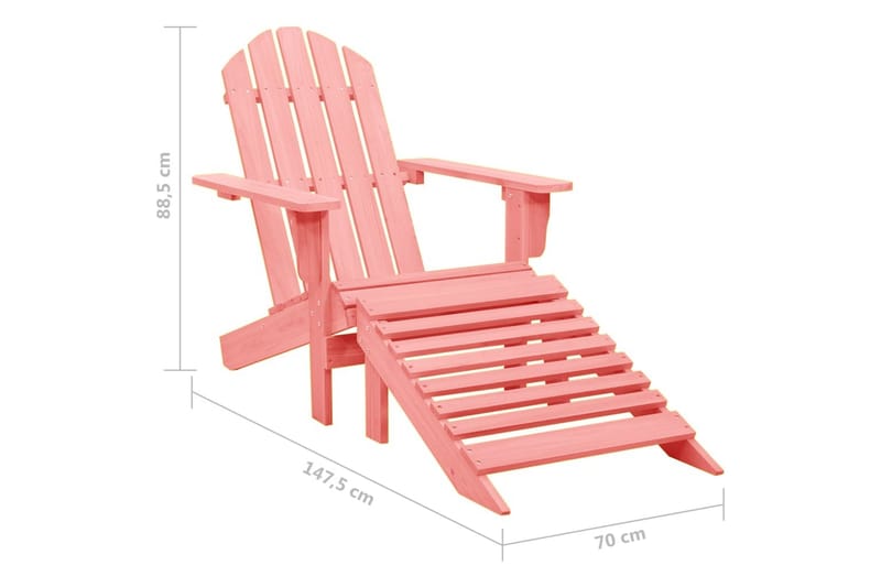Adirondack-havestol med fodstøtte massivt grantræ pink - Lyserød - Havemøbler - Havestole - Solstole - Dækstol