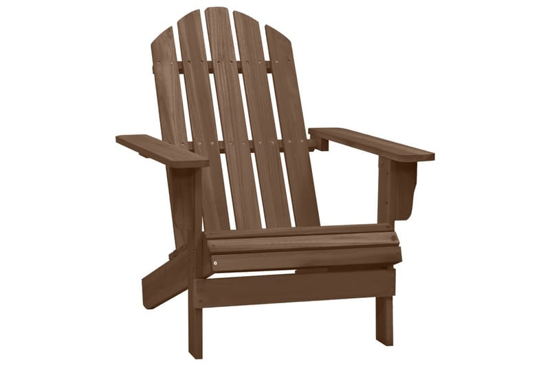 Adirondack-havestol med fodstøtte og bord massivt grantræ - Brun - Havemøbler - Havestole - Solstole - Dækstol