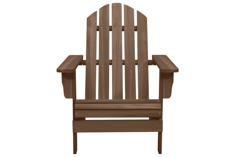 Adirondack-havestol med fodstøtte og bord massivt grantræ - Brun - Havemøbler - Havestole - Solstole - Dækstol