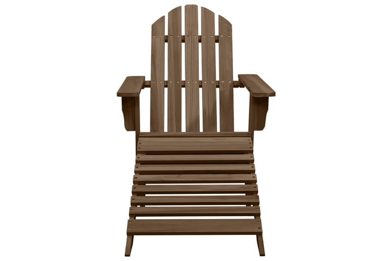 Adirondack-havestol med fodstøtte og bord massivt grantræ - Brun - Havemøbler - Havestole - Solstole - Dækstol