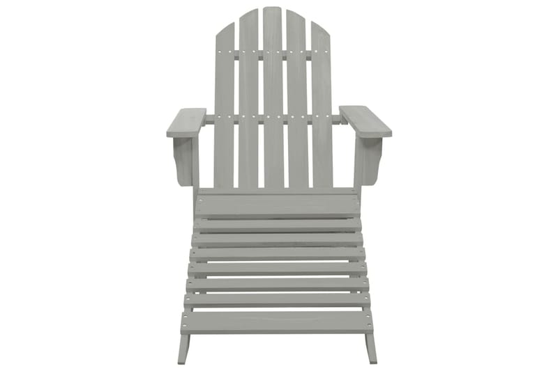Adirondack-havestol med fodstøtte og bord massivt grantræ - Grå - Havemøbler - Havestole - Solstole - Dækstol