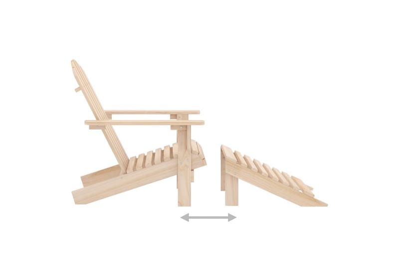 Adirondack-havestol med fodstøtte og bord massivt grantræ - Havemøbler - Havestole - Solstole - Dækstol