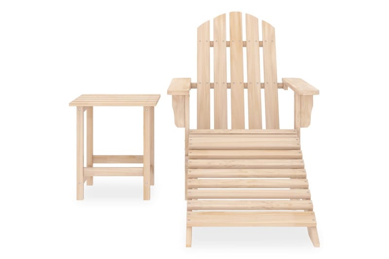 Adirondack-havestol med fodstøtte og bord massivt grantræ - Havemøbler - Havestole - Solstole - Dækstol