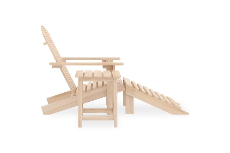 Adirondack-havestol med fodstøtte og bord massivt grantræ - Havemøbler - Havestole - Solstole - Dækstol