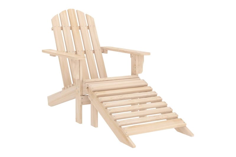 Adirondack-havestol med fodstøtte og bord massivt grantræ - Havemøbler - Havestole - Solstole - Dækstol