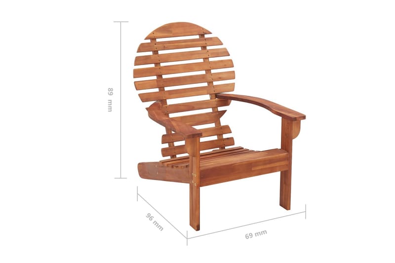 Adirondack-Stol Massivt Akacietræ - Brun - Havemøbler - Havestole - Solstole - Dækstol