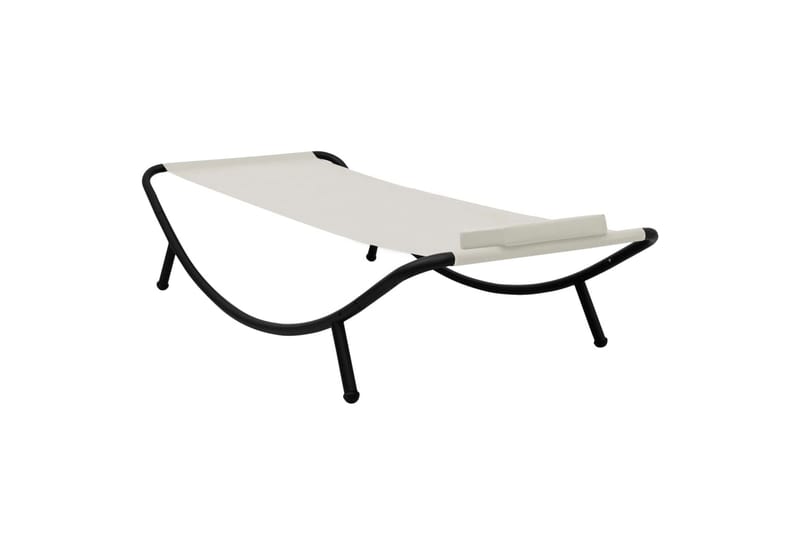 Liggestol 200x90 cm Stål Cremefarvet - Creme - Havemøbler - Havestole - Solstole - Dækstol