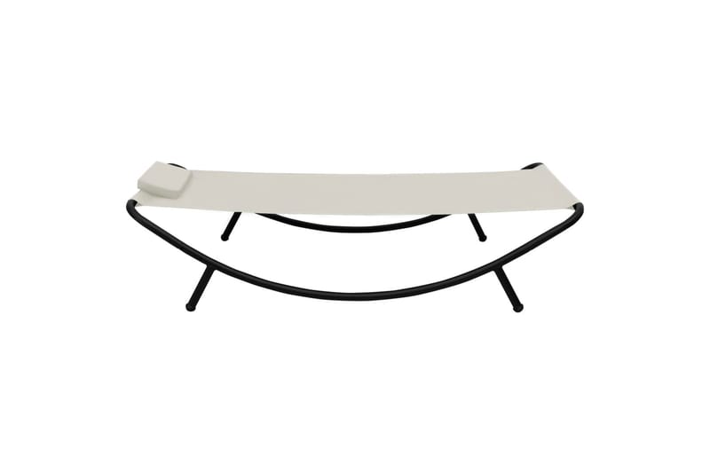 Liggestol 200x90 cm Stål Cremefarvet - Creme - Havemøbler - Havestole - Solstole - Dækstol