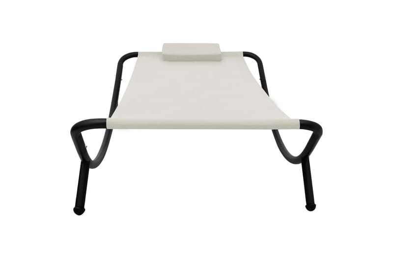 Liggestol 200x90 cm Stål Cremefarvet - Creme - Havemøbler - Havestole - Solstole - Dækstol