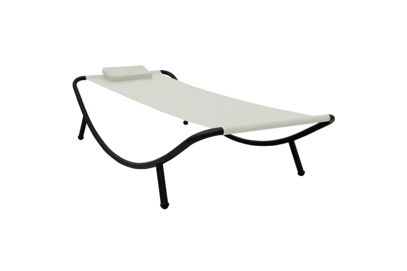 Liggestol 200x90 cm Stål Cremefarvet - Creme - Havemøbler - Havestole - Solstole - Dækstol
