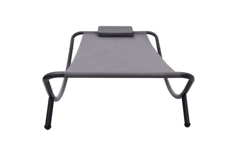 Liggestol 200x90 cm Stål Grå - Grå - Havemøbler - Havestole - Solstole - Dækstol