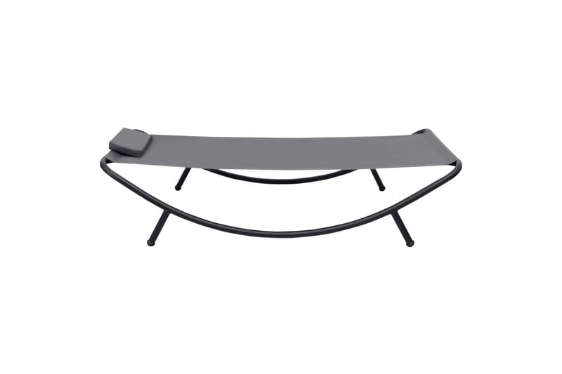 Liggestol 200x90 cm Stål Grå - Grå - Havemøbler - Havestole - Solstole - Dækstol