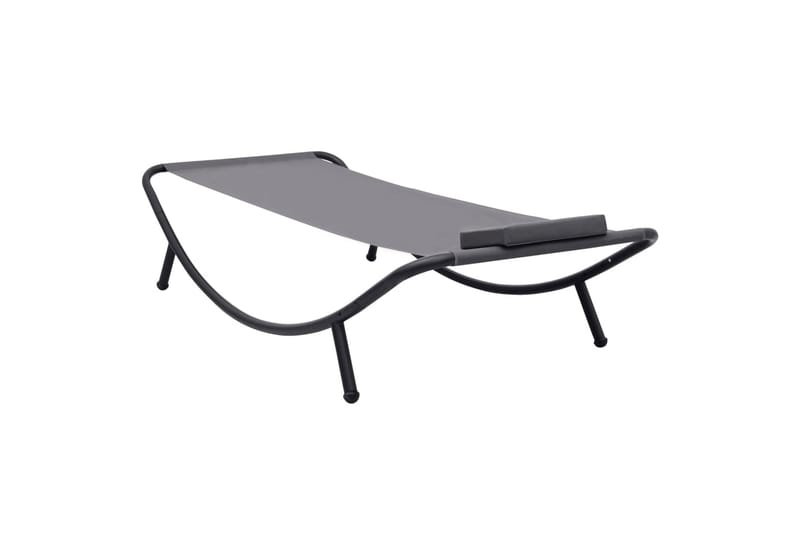 Liggestol 200x90 cm Stål Grå - Grå - Havemøbler - Havestole - Solstole - Dækstol