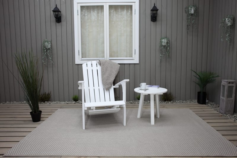 Rolston Dækstol med Fodskammel - Hvid - Havemøbler - Havestole - Solstole - Dækstol