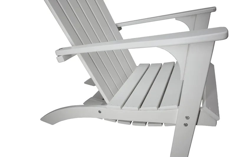 Rolston Dækstol med Fodskammel - Hvid - Havemøbler - Havestole - Solstole - Dækstol