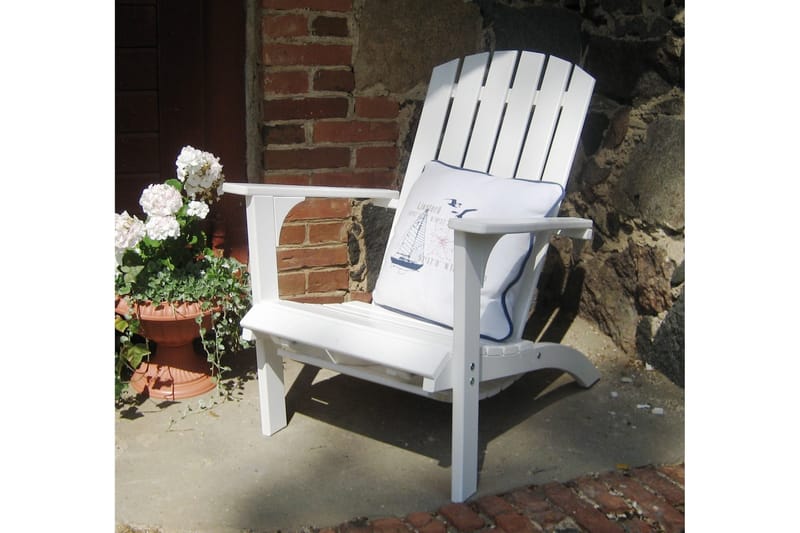 Rolston Dækstol med Fodskammel - Hvid - Havemøbler - Havestole - Solstole - Dækstol