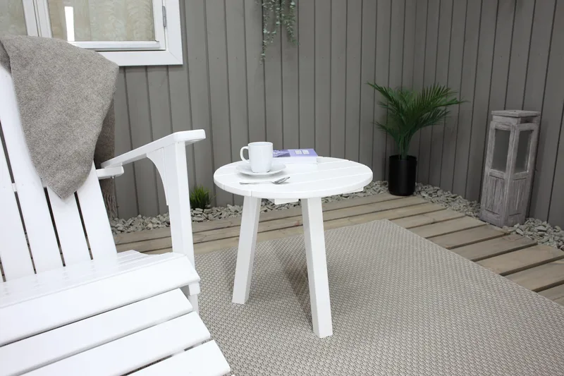 Rolston Dækstol med Fodskammel - Hvid - Havemøbler - Havestole - Solstole - Dækstol