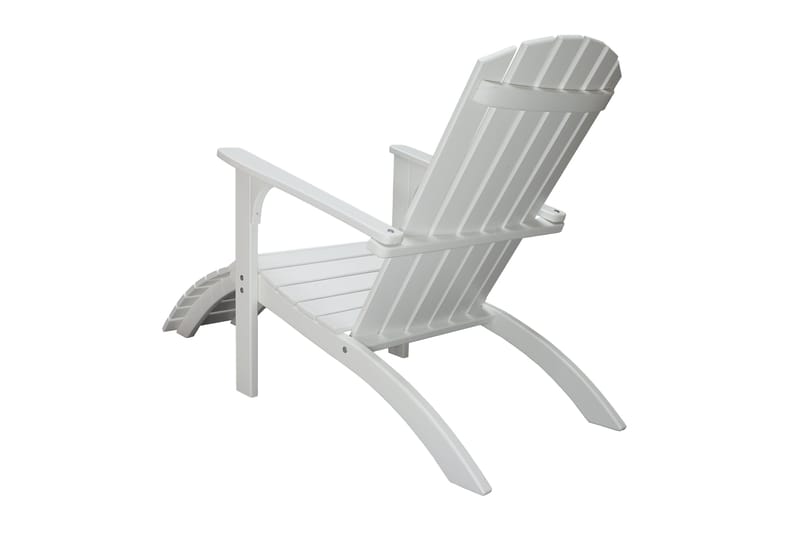 Rolston Dækstol med Fodskammel - Hvid - Havemøbler - Havestole - Solstole - Dækstol