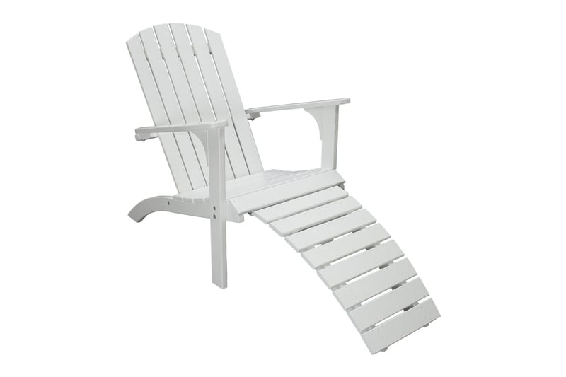 Rolston Dækstol med Fodskammel, Hvid