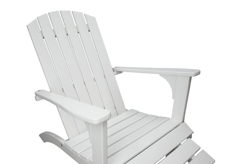 Rolston Dækstol med Fodskammel - Hvid - Havemøbler - Havestole - Solstole - Dækstol