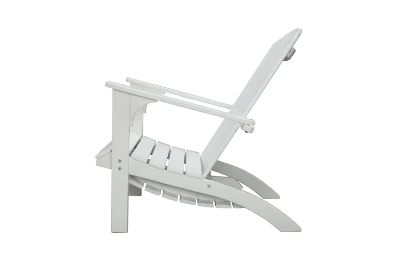Rolston Dækstol med Fodskammel - Hvid - Havemøbler - Havestole - Solstole - Dækstol