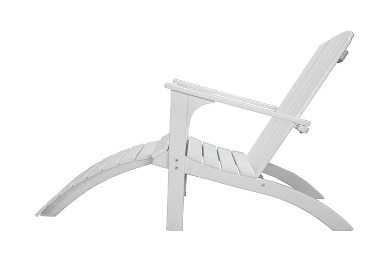 Rolston Dækstol med Fodskammel - Hvid - Havemøbler - Havestole - Solstole - Dækstol