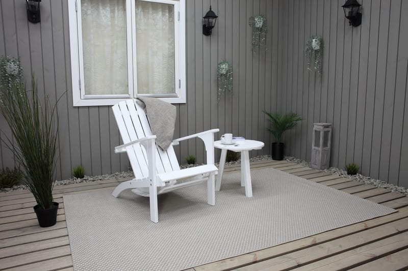 Rolston Dækstol med Fodskammel - Hvid - Havemøbler - Havestole - Solstole - Dækstol