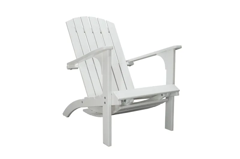 Rolston Dækstol med Fodskammel - Hvid - Havemøbler - Havestole - Solstole - Dækstol