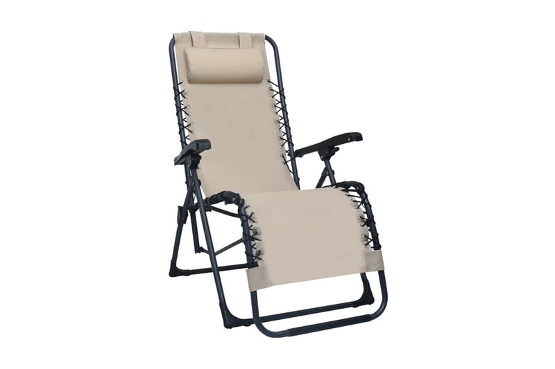 Foldbar Havestol Textilene Cremefarvet - Creme - Havemøbler - Havestole - Solstole