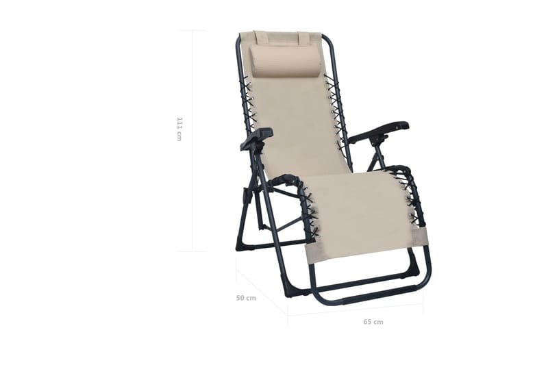 Foldbar Havestol Textilene Cremefarvet - Creme - Havemøbler - Havestole - Solstole