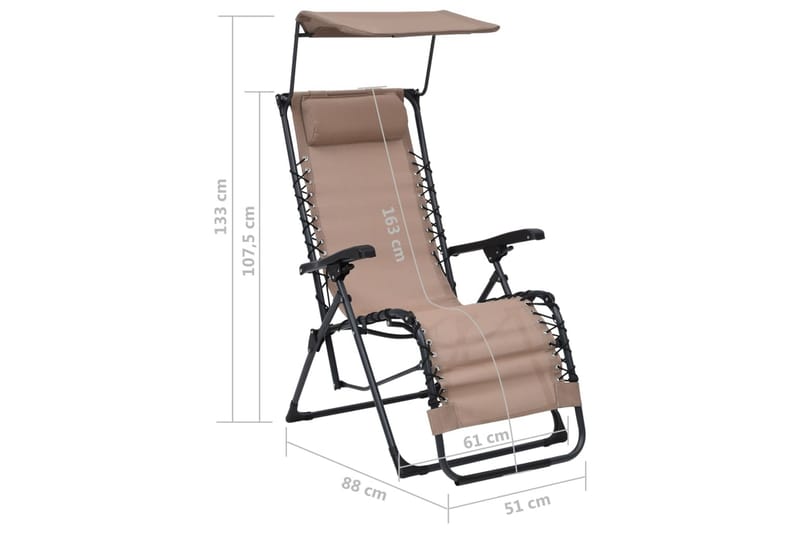 foldbar havestol textilene gråbrun - Gråbrun - Havemøbler - Havestole - Solstole