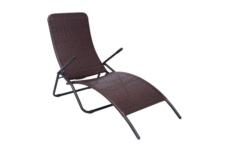 Foldbar Liggestol I Polyrattan Brun - Brun - Havemøbler - Havestole - Solstole
