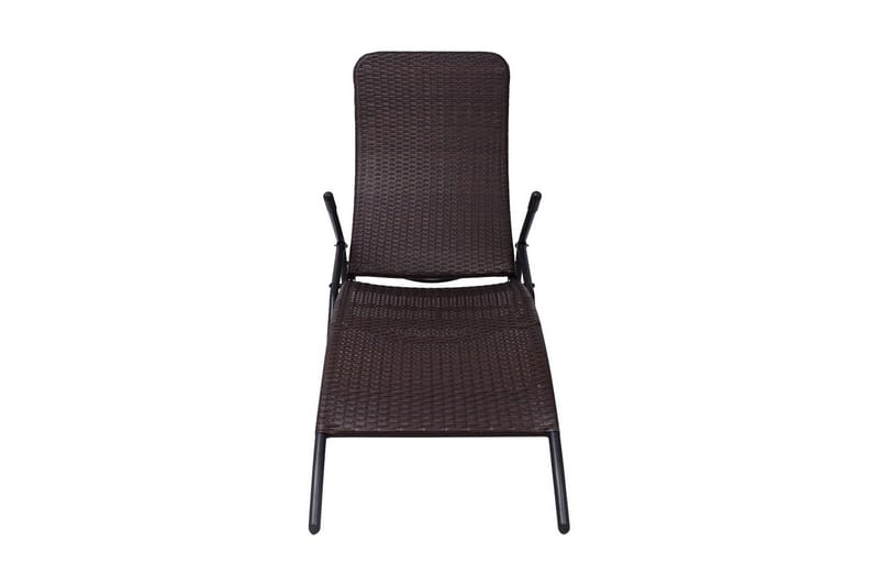 Foldbar Liggestol I Polyrattan Brun - Brun - Havemøbler - Havestole - Solstole