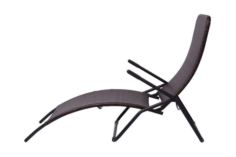Foldbar Liggestol I Polyrattan Brun - Brun - Havemøbler - Havestole - Solstole