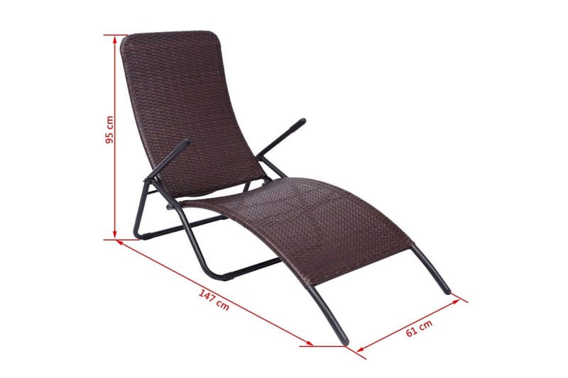 Foldbar Liggestol I Polyrattan Brun - Brun - Havemøbler - Havestole - Solstole