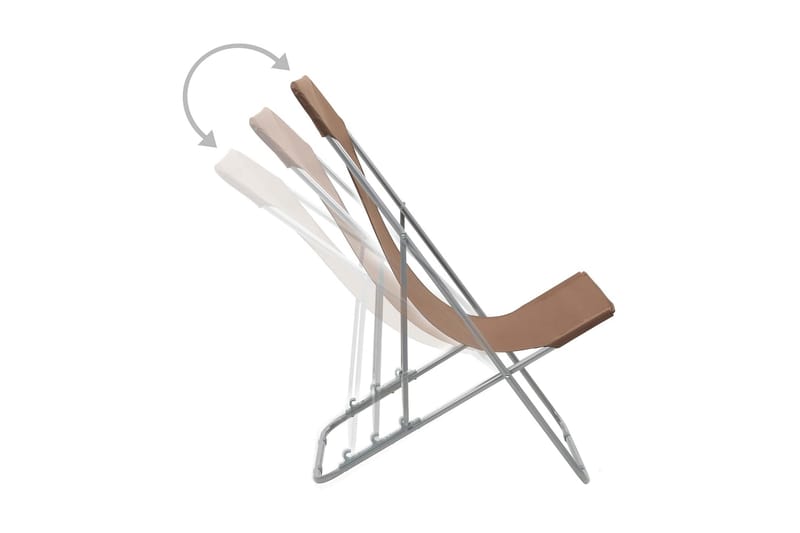 Foldbare Strandstole 2 Stk. Stål Og Oxfordstof Brun - Brun - Havemøbler - Havestole - Solstole