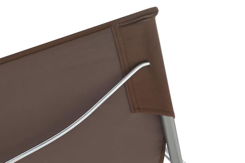 Foldbare Strandstole 2 Stk. Stål Og Oxfordstof Brun - Brun - Havemøbler - Havestole - Solstole