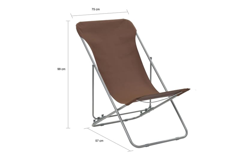 Foldbare Strandstole 2 Stk. Stål Og Oxfordstof Brun - Brun - Havemøbler - Havestole - Solstole