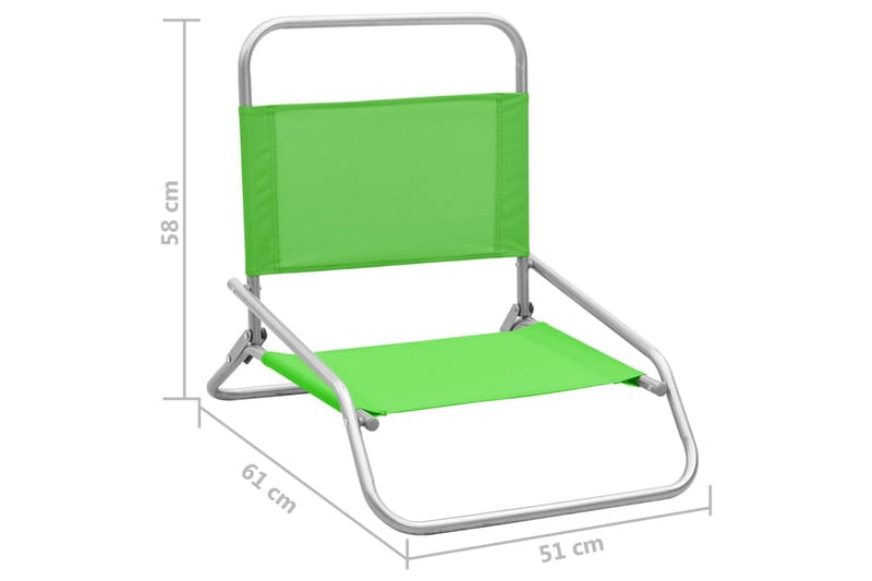 Foldbare Strandstole 2 Stk. Stof Grøn - Grøn - Solstole