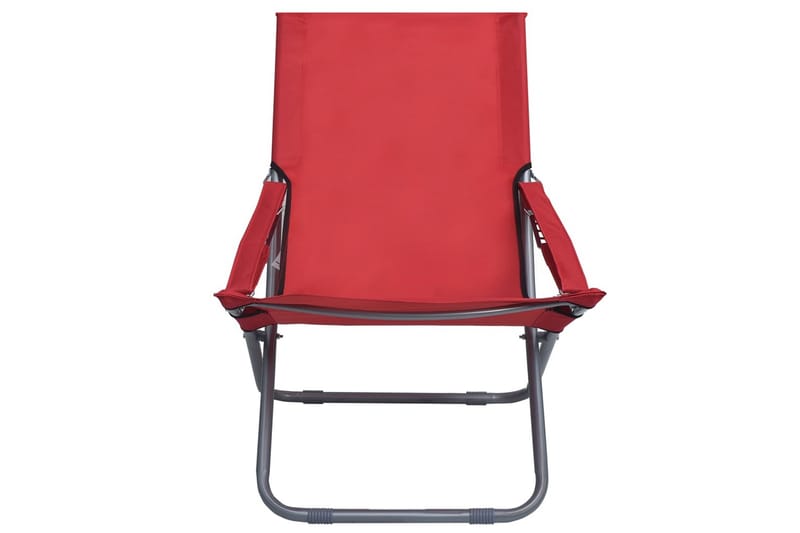 Foldbare Strandstole 2 stk. Stof Rød - Rød - Havemøbler - Havestole - Solstole