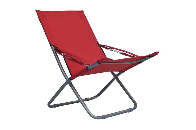 Foldbare Strandstole 2 stk. Stof Rød - Rød - Havemøbler - Havestole - Solstole