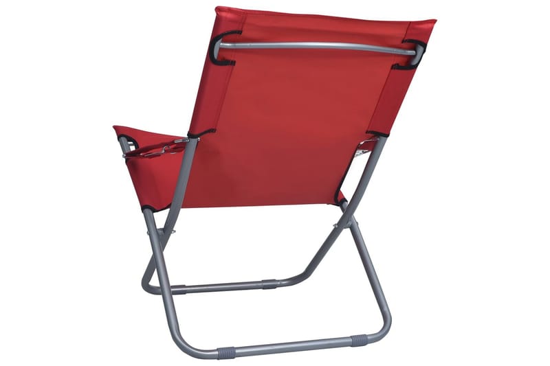 Foldbare Strandstole 2 stk. Stof Rød - Rød - Havemøbler - Havestole - Solstole