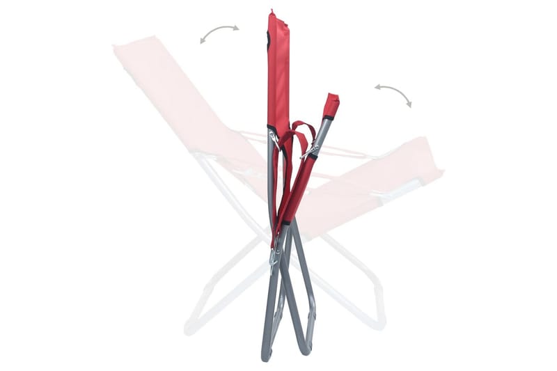 Foldbare Strandstole 2 stk. Stof Rød - Rød - Havemøbler - Havestole - Solstole