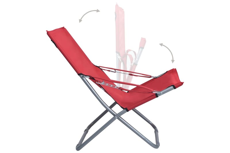 Foldbare Strandstole 2 stk. Stof Rød - Rød - Havemøbler - Havestole - Solstole