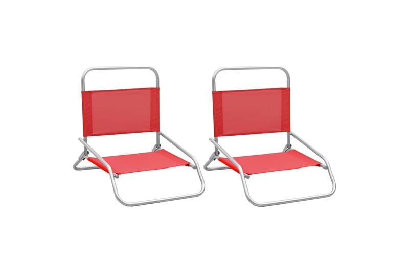 Foldbare Strandstole 2 Stk. Stof Rød - Rød - Solstole