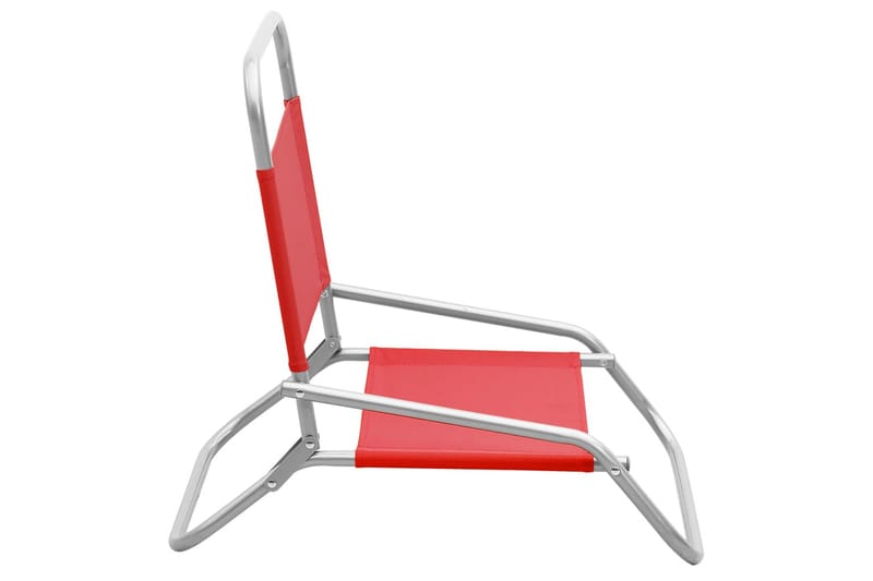 Foldbare Strandstole 2 Stk. Stof Rød - Rød - Havemøbler - Havestole - Solstole