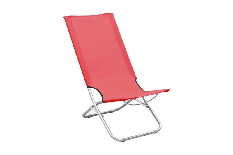 Foldbare Strandstole 2 Stk. Stof Rød - Rød - Havemøbler - Havestole - Solstole
