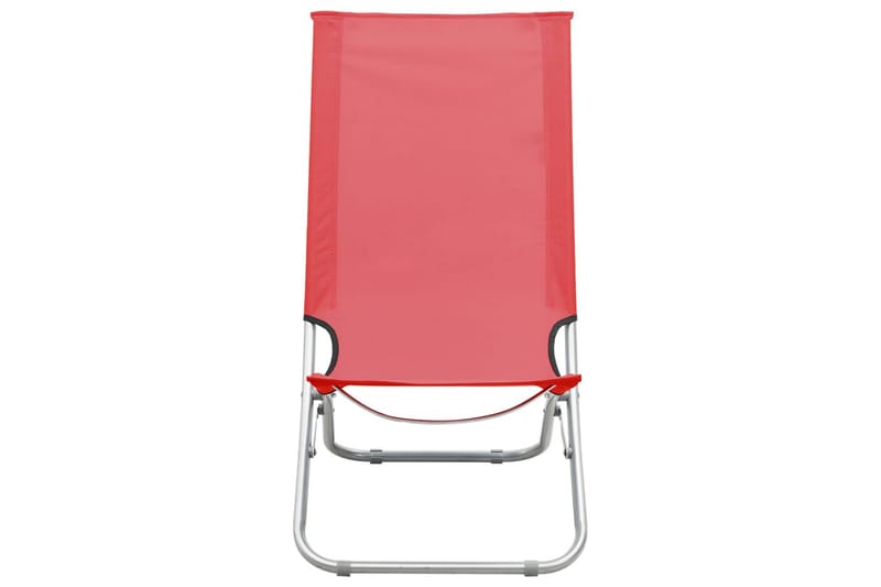 Foldbare Strandstole 2 Stk. Stof Rød - Rød - Havemøbler - Havestole - Solstole